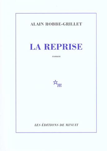 Couverture du livre « La reprise » de Alain Robbe-Grillet aux éditions Minuit