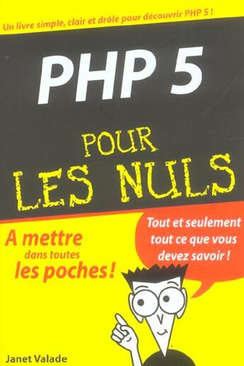 Couverture du livre « Php 5 poche pour les nuls » de Janet Valade aux éditions First Interactive