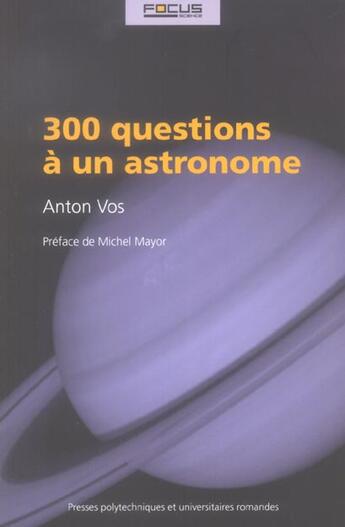 Couverture du livre « 300 questions a un astronome » de Anton Vos aux éditions Ppur