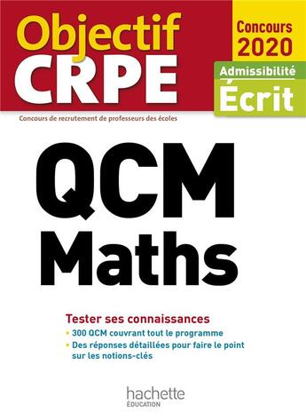 Couverture du livre « Qcm crpe : maths 2020 » de Maurin/Bosc aux éditions Hachette Education