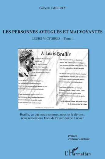 Couverture du livre « Leurs victoires t.1 ; les personnes aveugles et malvoyantes » de Gilberte Imberty aux éditions L'harmattan