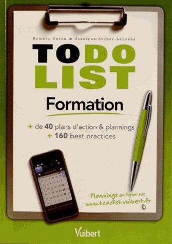 Couverture du livre « To do list formation » de Joselyne Studer-Laurens et Gaillard Claire aux éditions Vuibert