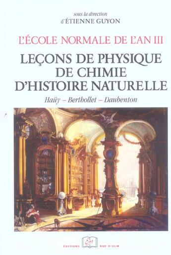 Couverture du livre « Cours de l'an iii / sciences - lecons de phsyique,chimie et histoire na » de  aux éditions Rue D'ulm