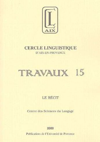 Couverture du livre « Le récit » de Christian Touratier aux éditions Pu De Provence