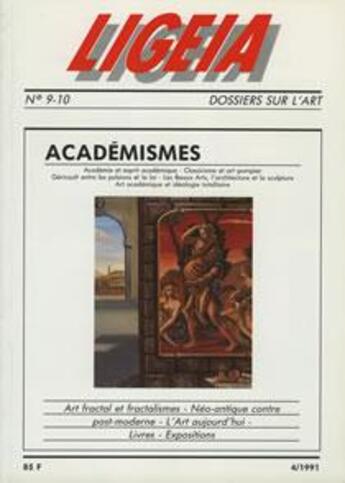 Couverture du livre « Ligeia academismes - ligb9 » de  aux éditions Revue Ligeia