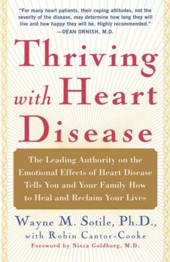 Couverture du livre « Thriving With Heart Disease » de Sotile Wayne aux éditions Atria Books