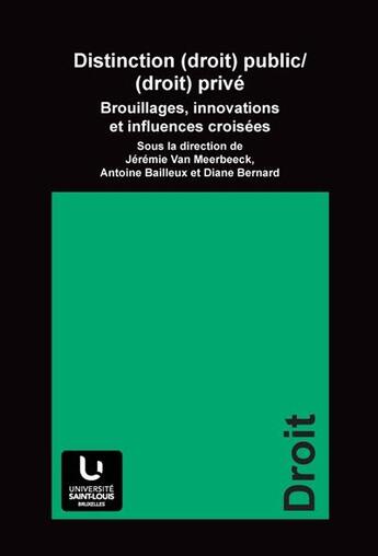 Couverture du livre « Distinction (droit) public-(droit) privé : Brouillages, innovations et influences croisées » de Philippe Van Meerbeeck et Antoine Bailleux et Diane Bernard aux éditions Pu De Saint Louis