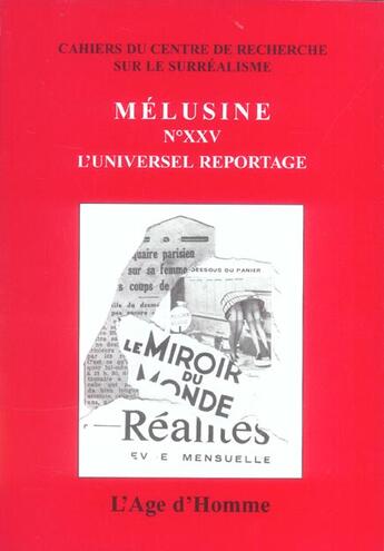 Couverture du livre « Melusine 25 L'Universel Reportage » de  aux éditions L'age D'homme