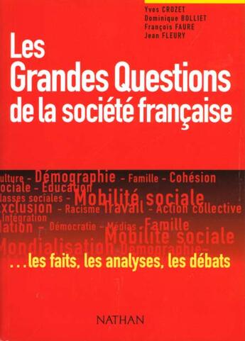 Couverture du livre « Les Grandes Questions De La Societe Francaise » de Fleury et Faure et Crozet et Bolliet aux éditions Nathan