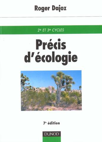 Couverture du livre « Precis d'ecologie ; 7e edition » de Roger Dajoz aux éditions Dunod