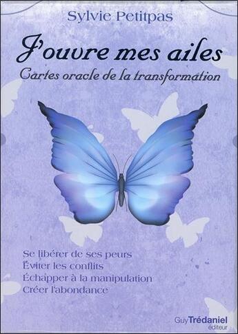 Couverture du livre « J'ouvre mes ailes ; cartes oracles de la transformation » de Sylvie Petitpas aux éditions Guy Trédaniel