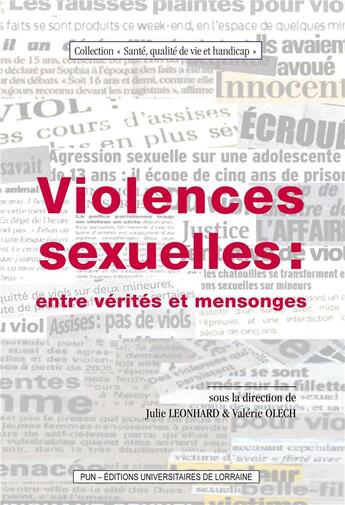 Couverture du livre « Violences sexuelles - entre verites et mensonges » de Leonhard Julie aux éditions Pu De Nancy