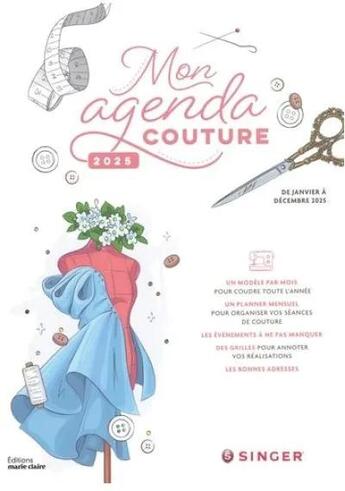 Couverture du livre « Mon agenda couture 2025 » de  aux éditions Marie-claire