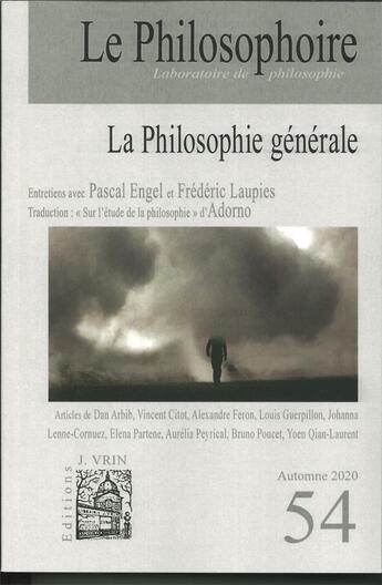 Couverture du livre « Le philosophoire n 54 la philosophie generale - novembre 2020 » de  aux éditions Philosophoire