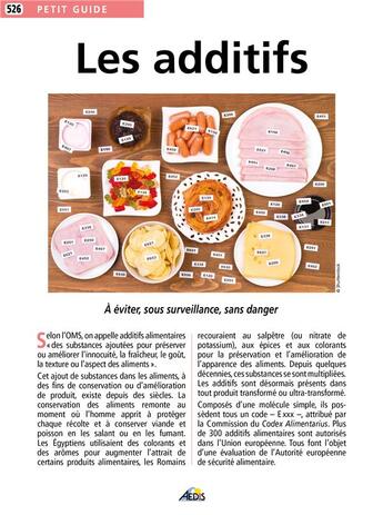 Couverture du livre « Les additifs » de  aux éditions Aedis