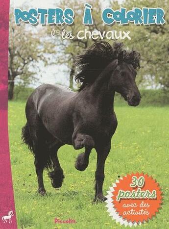 Couverture du livre « Poster a colorier/les chevaux » de Piccolia aux éditions Piccolia