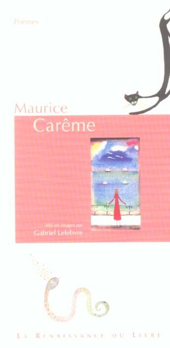 Couverture du livre « Maurice careme » de Maurice Careme et Gabriel Levebvre aux éditions Renaissance Du Livre