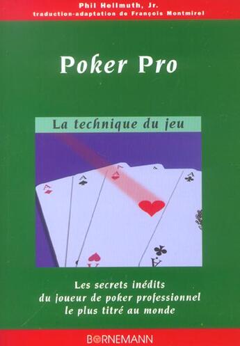 Couverture du livre « Poker pro » de Hellmuth P aux éditions Bornemann