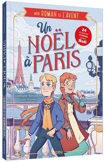 Couverture du livre « Mon roman de l'avent : un noël à Paris » de Gwenaele Barussaud et Laura Hommay aux éditions Auzou