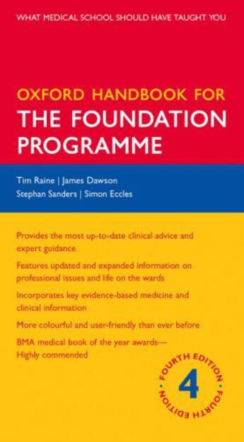 Couverture du livre « Oxford Handbook for the Foundation Programme » de Eccles Stephan aux éditions Oup Oxford