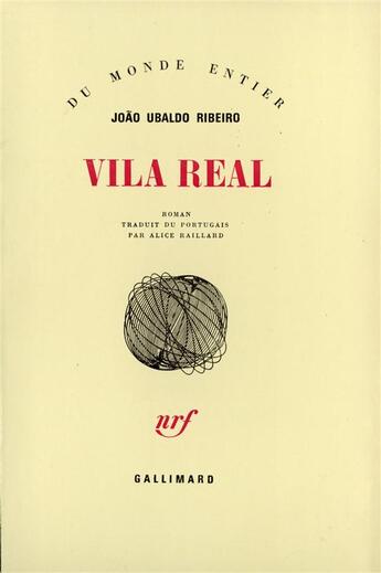 Couverture du livre « Vila real » de Ribeiro J U aux éditions Gallimard