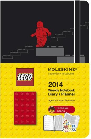 Couverture du livre « Agenda 2014 Lego semainier carnet grand format noir » de Moleskine aux éditions Moleskine Papet