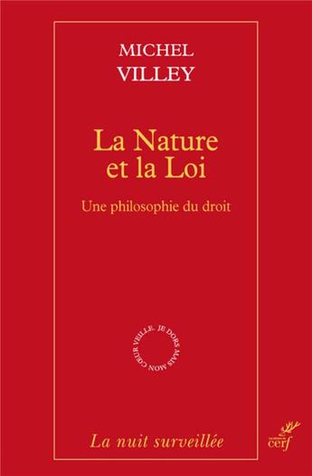 Couverture du livre « La nature et la loi » de Michel Villey aux éditions Cerf