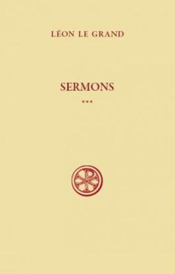 Couverture du livre « Sermons III » de Leon Le Grand aux éditions Cerf