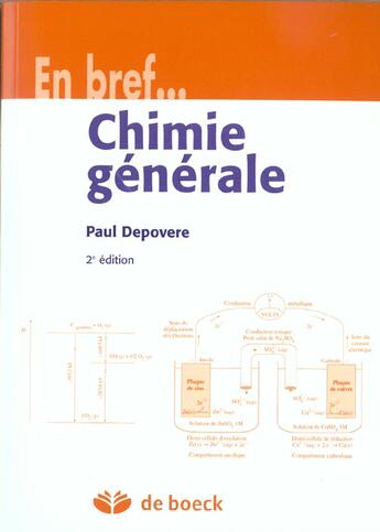 Couverture du livre « Chimie generale » de Depovere aux éditions De Boeck