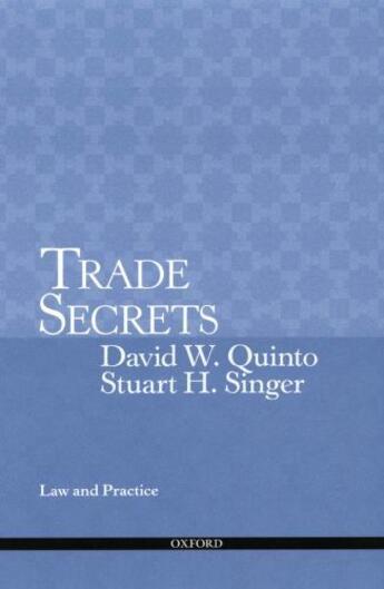 Couverture du livre « Trade Secrets: Law and Practice » de Singer Stuart aux éditions Oxford University Press Usa