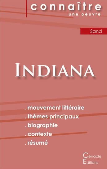 Couverture du livre « Fiche de lecture Indiana, de George Sand ; analyse littéraire de référence et résumé complet » de  aux éditions Editions Du Cenacle