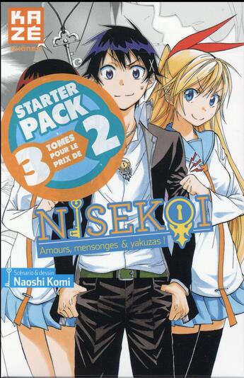 Couverture du livre « Nisekoi - amours, mensonges et yakusas ! ; coffret t.1 à t.3 » de Naoshi Komi aux éditions Crunchyroll