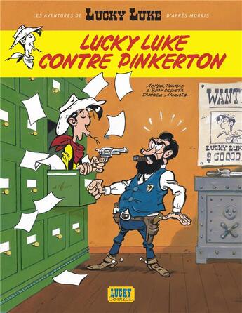 Couverture du livre « Les aventures de Lucky Luke d'après Morris Tome 4 : Lucky Luke contre Pinkerton » de Tonino Benacquista et Daniel Pennac et Achde aux éditions Lucky Comics