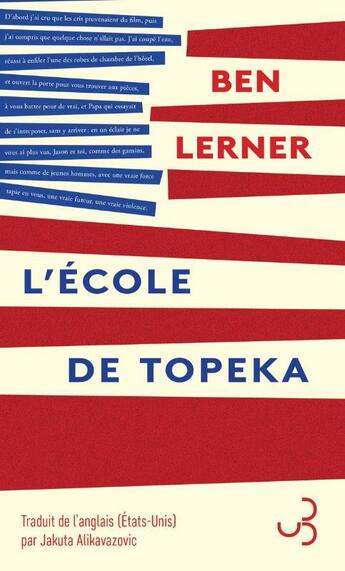 Couverture du livre « L'école de Topeka » de Ben Lerner aux éditions Christian Bourgois