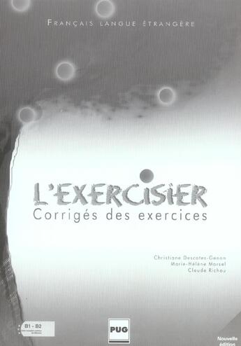 Couverture du livre « EXERCISIER (edition 2006) » de Descotes Morel aux éditions Pu De Grenoble