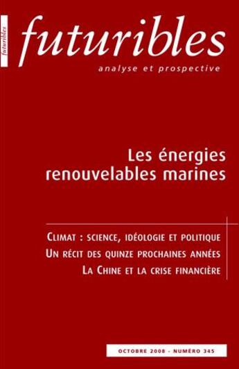 Couverture du livre « Les énergies renouvelables marines » de Lebeau/Gonod/Rogeaux aux éditions Futuribles