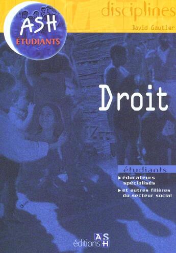 Couverture du livre « Droit » de Gautier aux éditions Ash