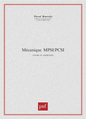 Couverture du livre « Iad - mecanique mpsi-pcsi » de Brasselet P. aux éditions Puf