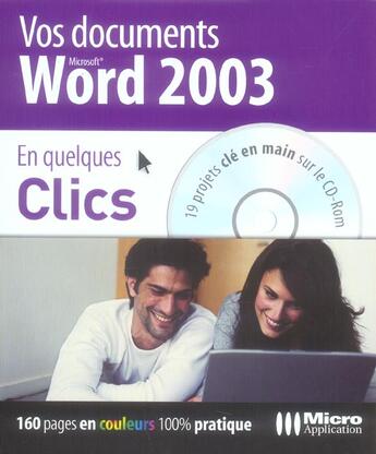 Couverture du livre « Vos documents word 2003 en quelques clics » de Jean-Paul Mesters aux éditions Micro Application