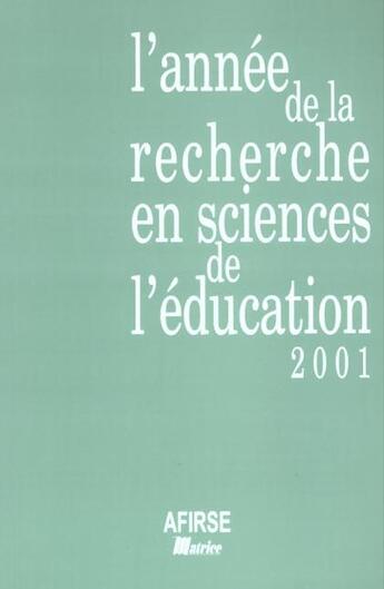 Couverture du livre « Annee sci. educ 2001 » de  aux éditions Champ Social