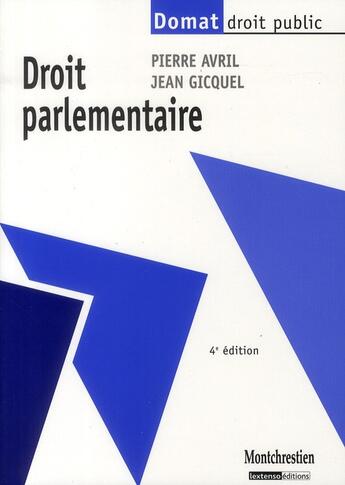 Couverture du livre « Droit parlementaire (4e édition) » de Avril/Gicquel aux éditions Lgdj