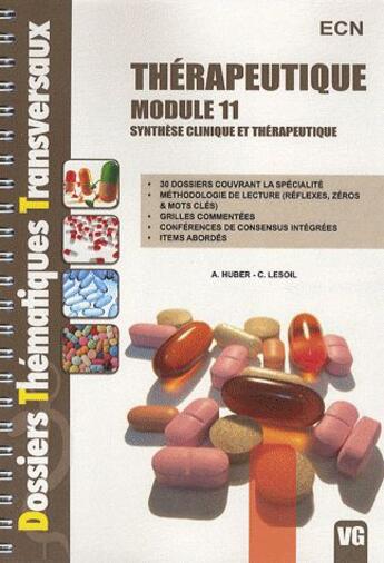 Couverture du livre « Dtt module 11 therapeutique » de A. Huber aux éditions Vernazobres Grego