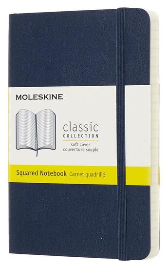 Couverture du livre « Carnet quadrille poche souple bleu saphir » de Moleskine aux éditions Moleskine Papet