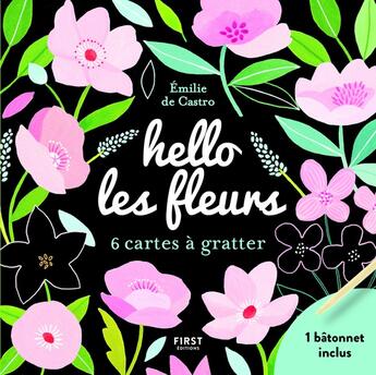 Couverture du livre « Cartes a gratter mini - hello les fleurs » de  aux éditions First