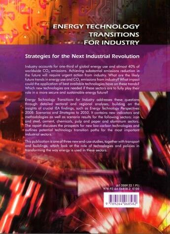 Couverture du livre « Energy technology transitions for industry ; strategies for the next industrial revolution » de  aux éditions Ocde