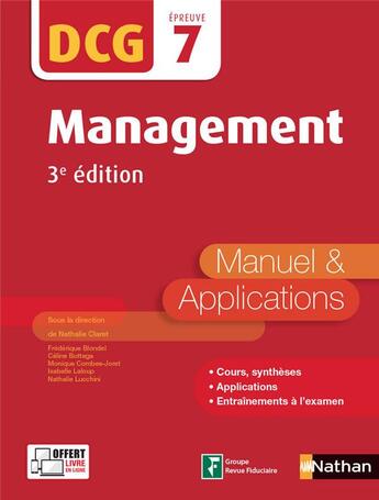 Couverture du livre « DCG ; épreuve 7 ; management ; manuel et applications (3e édition) » de Nathalie Claret aux éditions Nathan