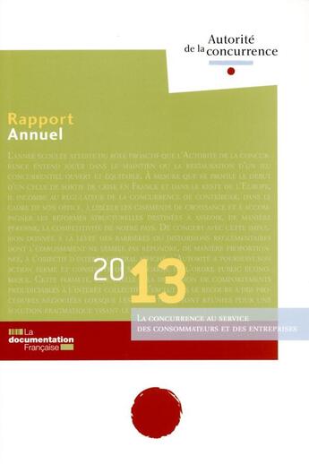 Couverture du livre « Rapport annuel2013 » de  aux éditions Documentation Francaise