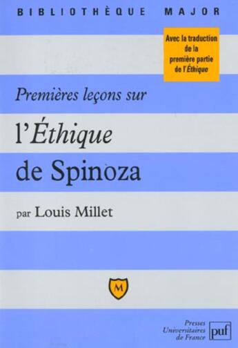 Couverture du livre « Premieres lec. sur ethique spinoza » de Millet L aux éditions Belin Education