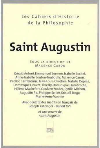 Couverture du livre « Saint augustin » de Maxence Caron aux éditions Cerf