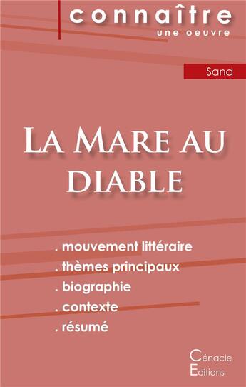 Couverture du livre « Fiche de lecture la mare au diable, de George Sand ; analyse littéraire de référence et résumé complet » de  aux éditions Editions Du Cenacle